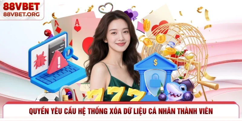 Quyền yêu cầu hệ thống xóa dữ liệu cá nhân thành viên