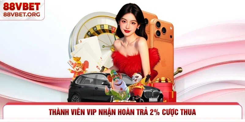 Thành viên VIP nhận hoàn trả 2% cược thua